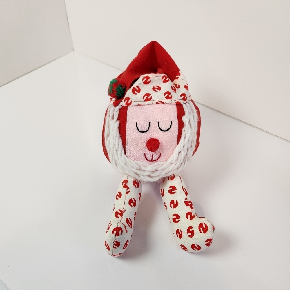 Vintage 1960's Hand Made Roly-Poly Santa Claus Christmas Decoration Shelf Sitter